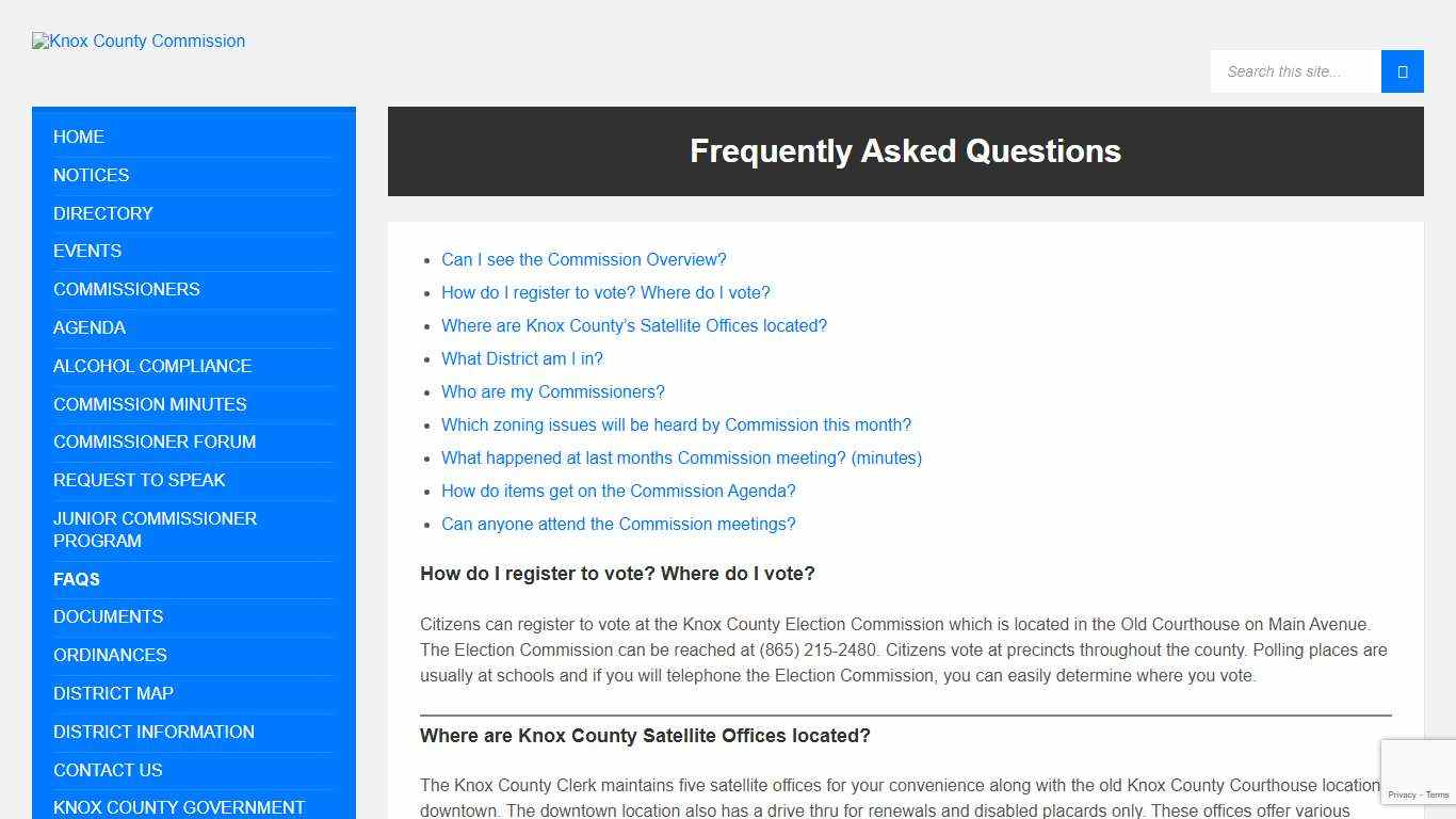 Frequently Asked Questions - Knox County Commission