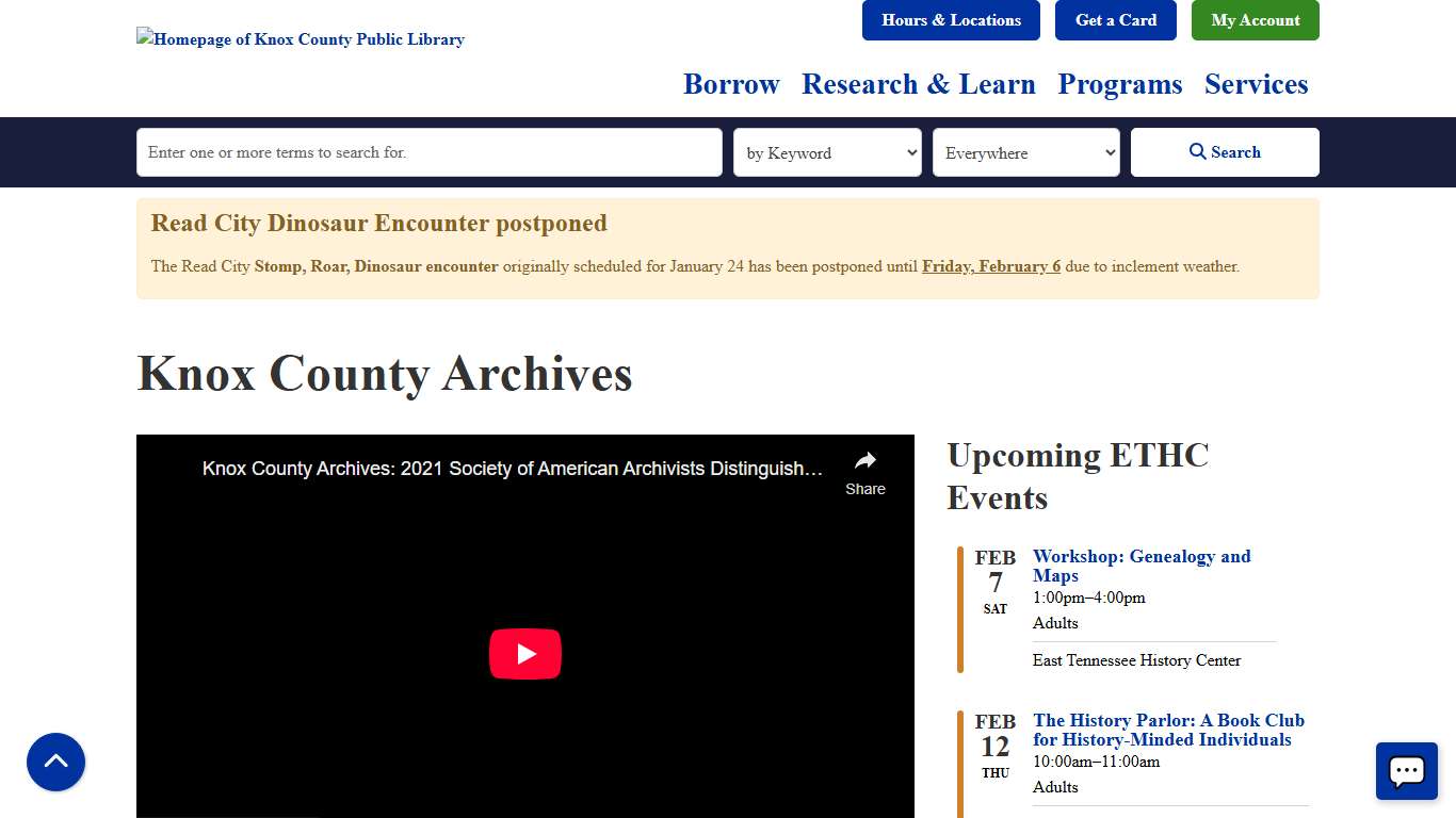 Knox County Archives Knox County Public Library